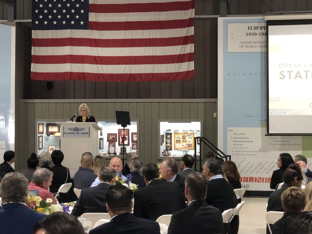 Mayor Eunice Ulloa at the State of the City, Chino. 